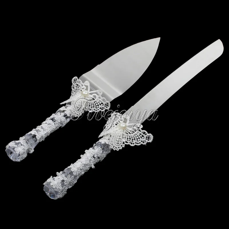 Свадебный декор для вечеринки нож торта и раздельный набор кружевная бабочка