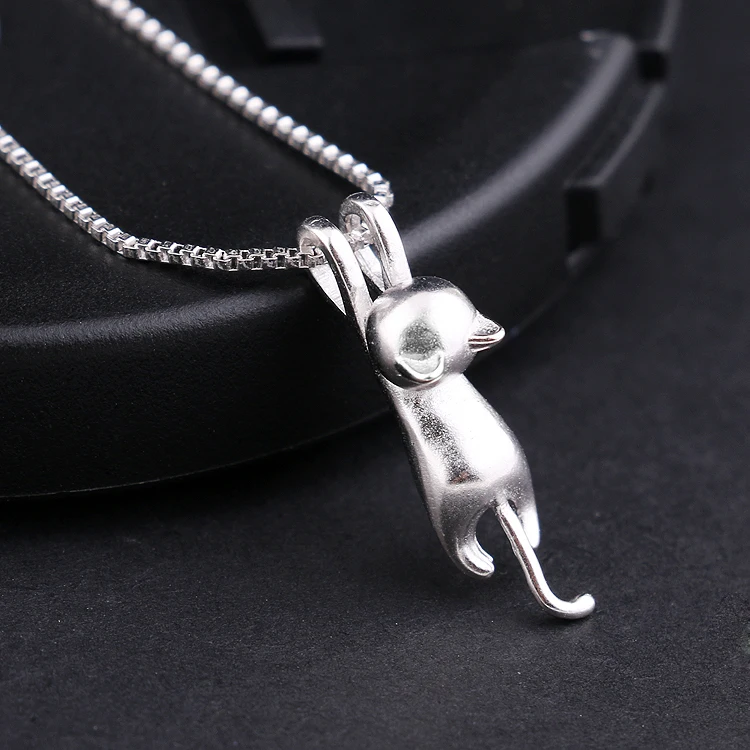 Женское ожерелье с подвеской в виде кошки серебро 2015 пробы|jewelry font|jewelry hematitejewelry