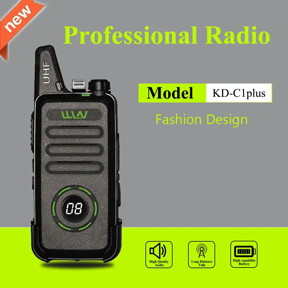 Мини рация WLN KD C1 Plus UHF 400 470 МГц 16 каналов двухстороннее радио FM приемопередатчик