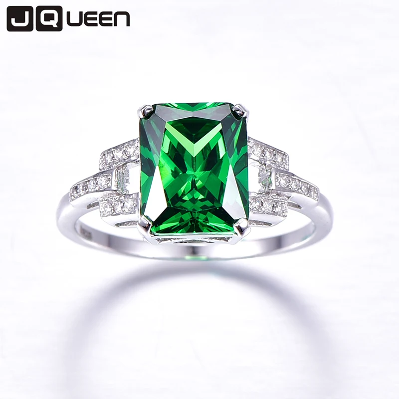 Классический 10.75ct нано русский изумруд кольцо изумрудная огранка цельное 925 пробы Серебряное кольцо набор лучший бренд хорошее ювелирное изделие для женщин