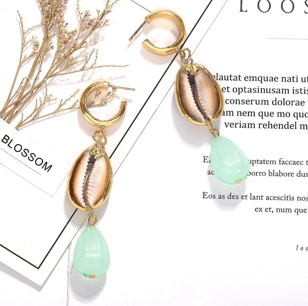 Классические серьги подвески в виде ракушек для женщин корейские модные