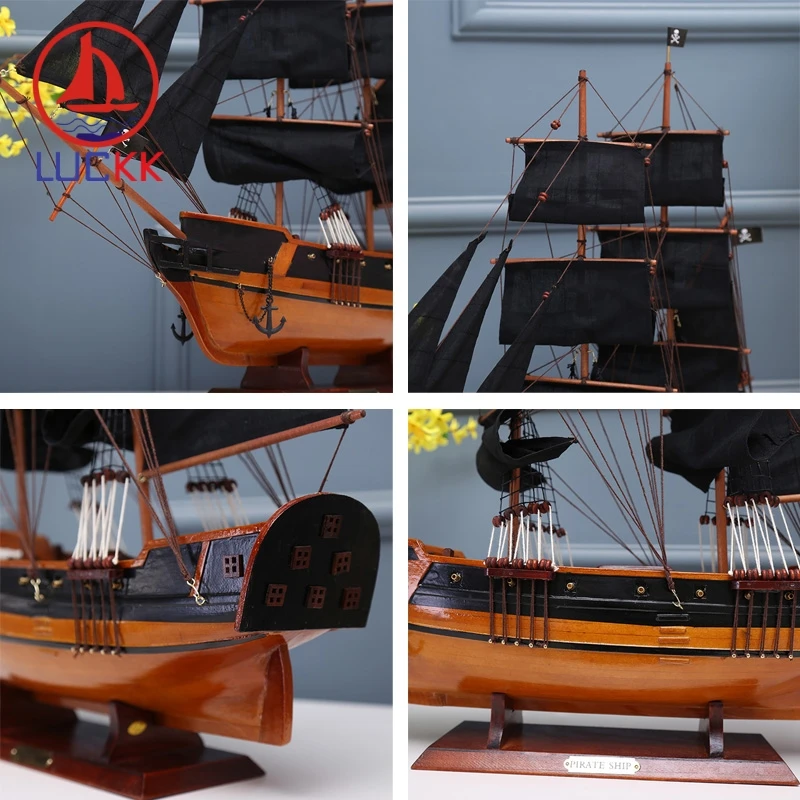 LUCKK DIY 75 см пиратский деревянный парусник модель корабля сборка классика украшение дома аксессуары ремесла строительные наборы игрушки