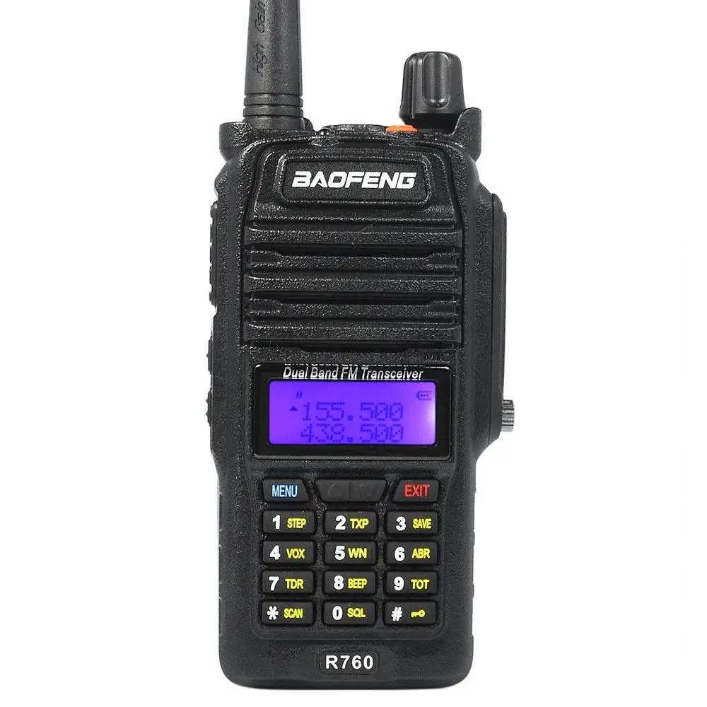 2 шт. BaoFeng BF-R760 Водонепроницаемая рация R760 A58 5 Вт Двухдиапазонная двухсторонняя CB радио портативная защита от пыли Профессиональный интерфон