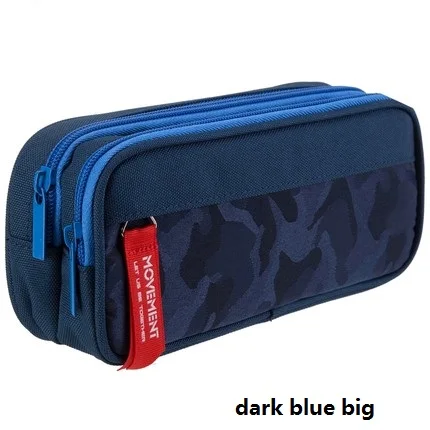 Dark blue big Сумка для карандашей, школьные канцелярские принадлежности, Армейский Камуфляж, чехол для карандашей, офисные принадлежности, Студенческая сумка для ручек, подарок на день рождения, 3 молнии, 3 кармана, пенал - Цвет: Dark blue big