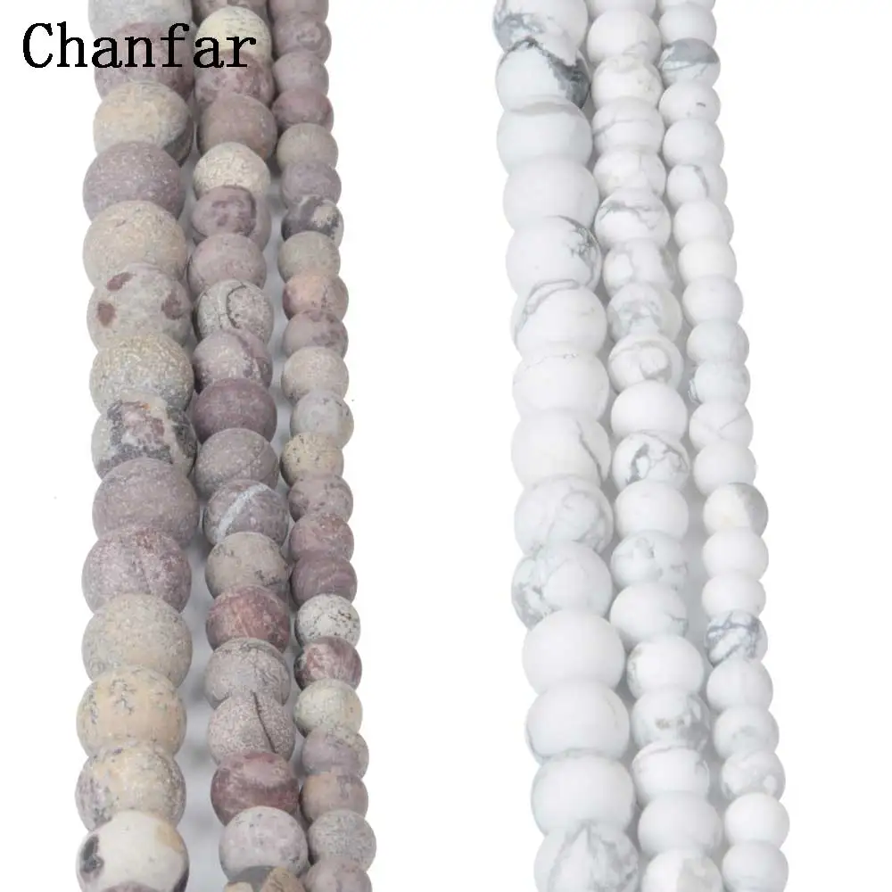 Матовые бусины с крупными цветами и круглые Howlite для изготовления браслетов из