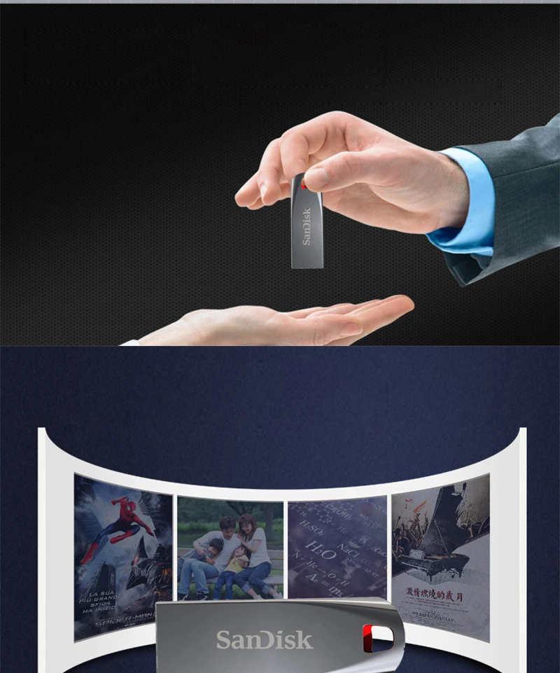 Металлический USB флеш-накопитель SanDisk CZ71 16 ГБ 8 ГБ Флешка 64 ГБ 32 ГБ флеш-карта памяти, Флеш накопитель usb накопитель U диск 64 ГБ