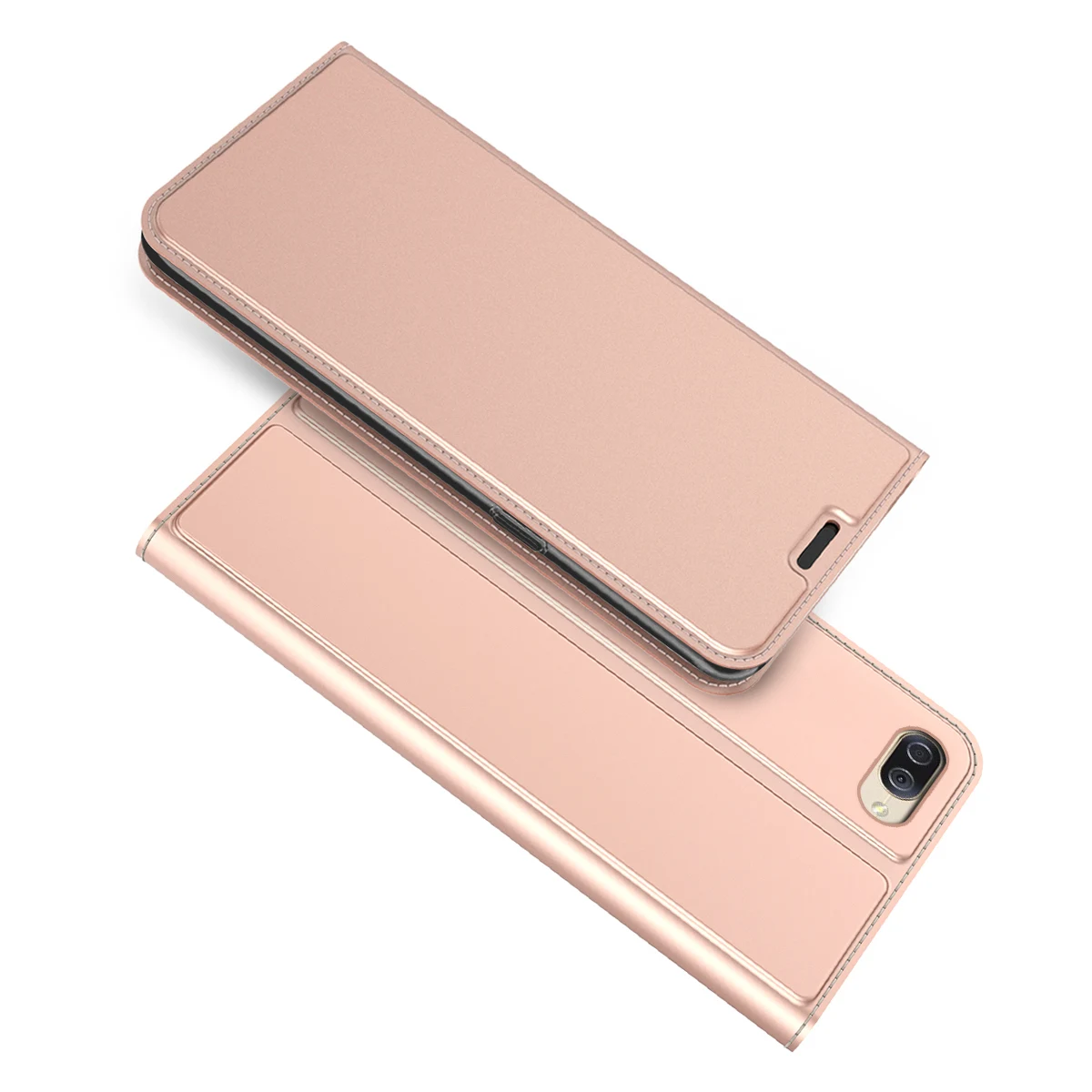 Для Asus ZenFone 4 Max ZC520KL ZC554KL чехол для телефона из искусственной кожи защитный флип-чехол с отделением для карт для ZenFone 4 Selfie ZD553KL - Цвет: Rose Gold