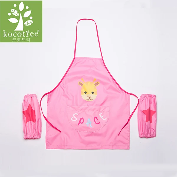 pink deer Детский водонепроницаемый фартук для творчества, халат для самостоятельного рисования с рукавами, Детский водонепроницаемый халат для детей 2-8 лет - Цвет: pink deer