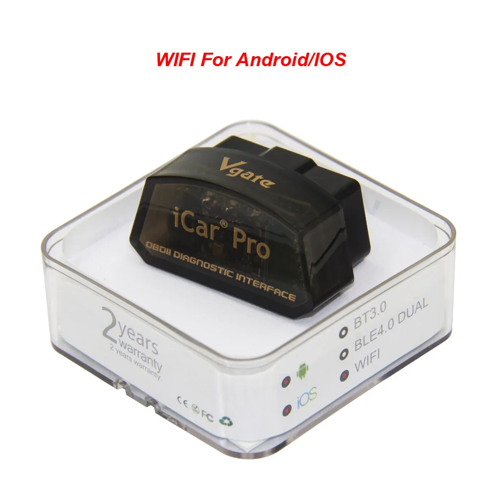 WIFI Vgate iCar Pro ELM327 OBD2 Bluetooth 4,0 wifi сканер ELM 327 odb2 для Android/IOS OBD OBD2 автомобильный диагностический инструмент - Цвет: WIFI