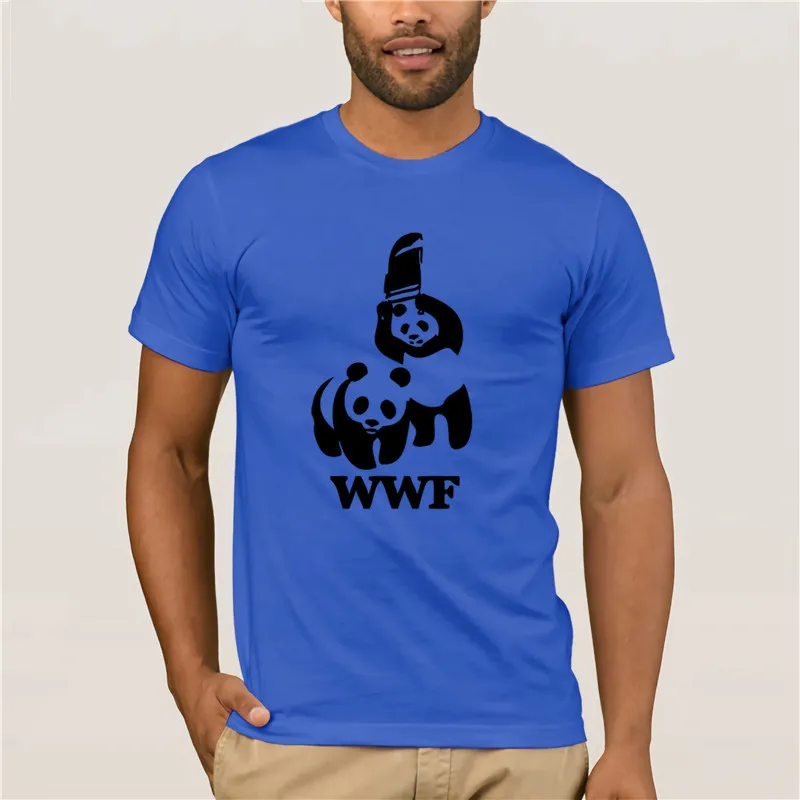 Борьба WWF панда футболки с короткими рукавами и Camiseta футболка для мужчин Летняя