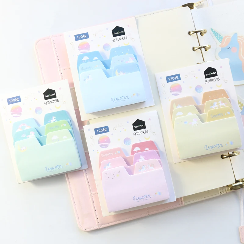 Domikee милый новый мультяшный Единорог школьная Студенческая клейкая индексная