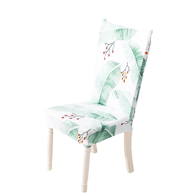 Nordic Removable Dining Chair Cover Floral Plants Printing Stretch Spandex Protector Seat Office Kitchen Elastic Slipcover | Дом и сад