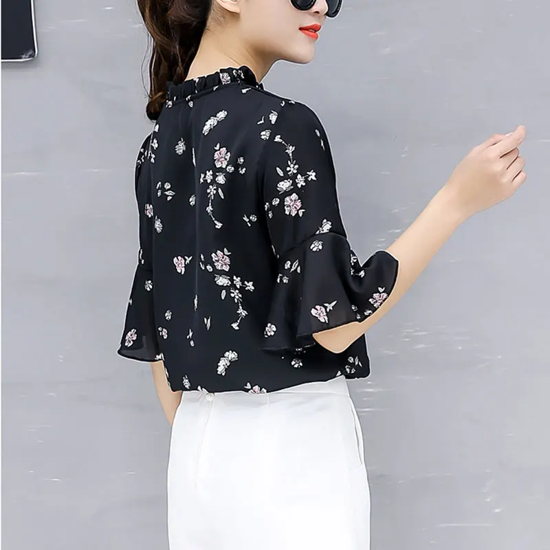 Новые женские топы 2019 модная блузка женская летняя рубашка блузки с бантом