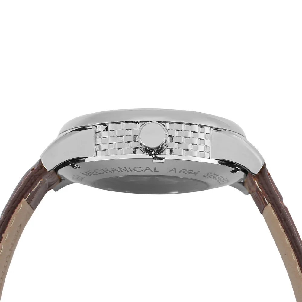 Forsining мужские часы оптовая продажа кожаный ремешок Скелет Классические