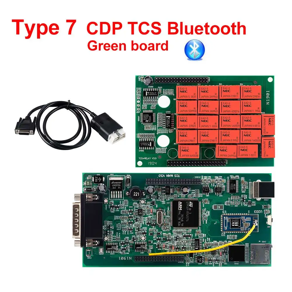 CDP TCS pro plus.1/.03 keygen software NEC 5V relay obd2 auto scanner for cars trucks OBDII diagnostic tool - Цвет: CDP BT green board