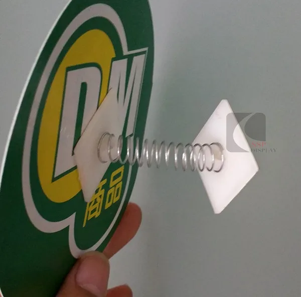 Пластиковая поп вывеска на обеих квадратных клейких лентах с пружиной в середине