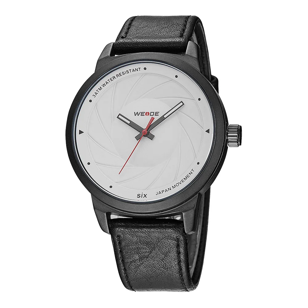 WEIDE кожаные мужские часы брендовые Роскошные будильники Электроника аналоговые