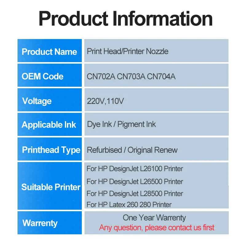 Печатающая головка из латекса для принтера HP 792 CN702A CN703A CN704A L26100 L26500 L26800 210 260
