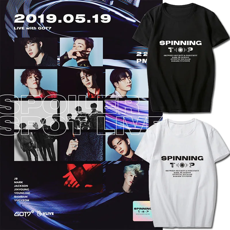 Новая футболка с коротким рукавом kpop got7 Корейская Футболка принтом Джексона для