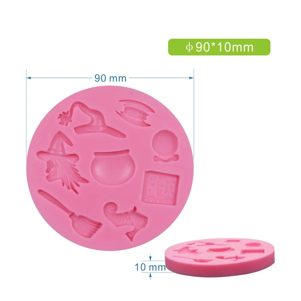 Хэллоуин ведьма силиконовые формы для торта горшки помадка 3D инструменты