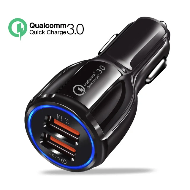 Black CAFELE USB Автомобильное зарядное устройство QC3.0 Быстрая зарядка зарядное устройство Универсальное зарядное устройство для iPhone X XS Max XR huawei samsung Xiaomi - Тип штекера: Black
