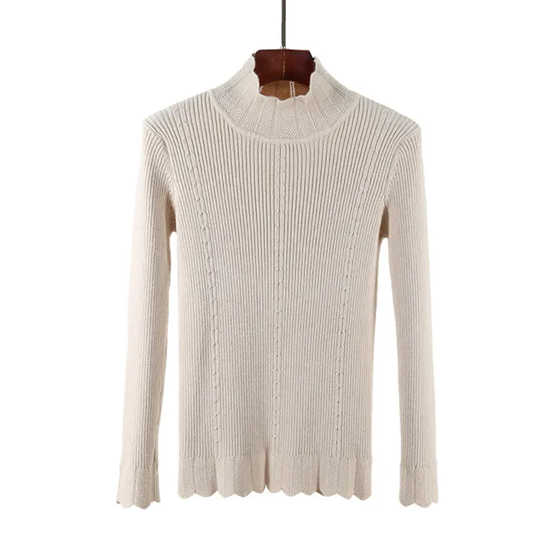 2018 spring and autumn woman sweater pullovers long sleeve Turtleneck Slim warm Pullover Solid Knitted Sweaters A0489 | Женская одежда