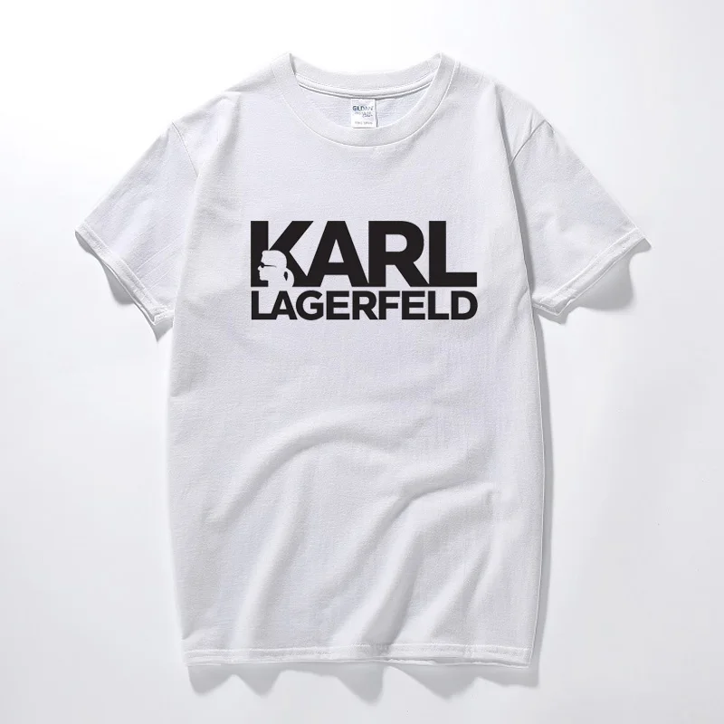 YUAYXEA karl lagerfeld женская футболка Лидер продаж Новая модная уличная летняя футболка унисекс хлопок высокого качества короткий рукав - Цвет: white 1