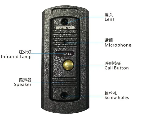 ACTOP VDP 316 + CAM 202 Прямая поставка с завода видео домофон функцией записи для 2