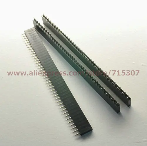 PHISCALE 20 шт 1x40 Pin 2,54 мм расстояние однорядные женские разъем Заголовок прямоугольной колодка разъема позолоченная шпилька