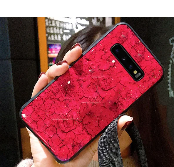 Red Мрамор Блестящий силиконовый чехол для samsung Galaxy S10 плюс S10E S9 S8 S7 Edge Note 8 9 крышка на A10 A20 Core A20E A30 A40 A50 A70 - Цвет: Red
