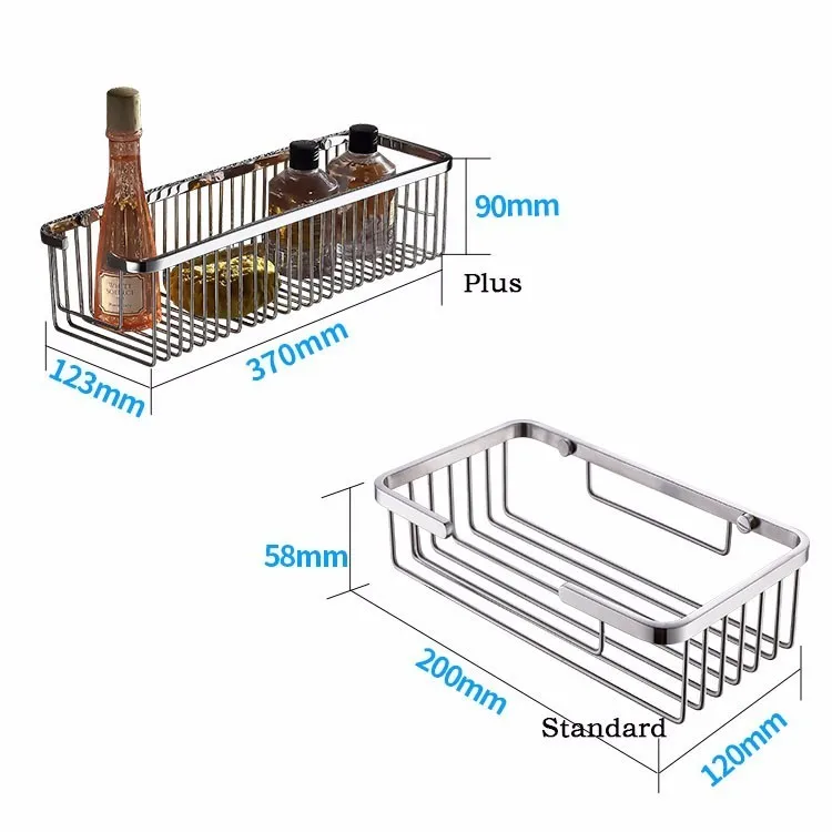 

Houmaid Bathroom Stainless Steel Storage Shelves Shower Room Polished Holder Kitchen Bolt Inserting Type Storage Rack