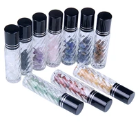 natural crystal glass essential oil gemstone roller ball chip refillable bottles 10ml 10pcslot p220