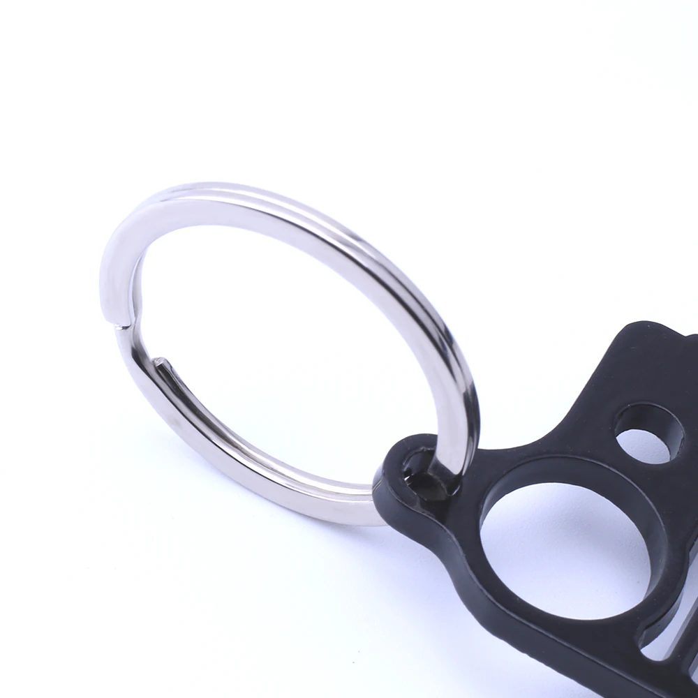 2018 дешевая цена Черная Нержавеющая Сталь Гриль брелок автомобильный с кольцом