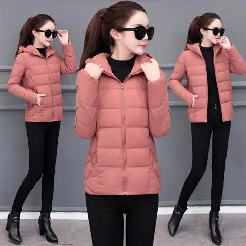 2019 Hooded Women Winter Jacket Short Cotton Padded Womens Coat Autumn Casaco Faminino Inverno Solid Color Parka Stand Collar | Женская