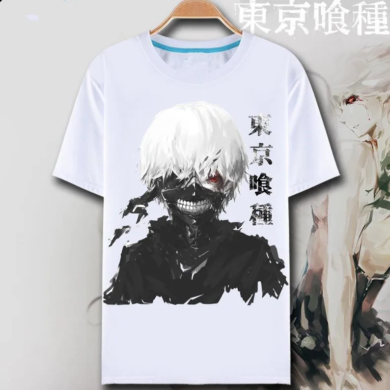 2018 новая японская Футболка с принтом Tokyo Ghoul футболка короткими рукавами и