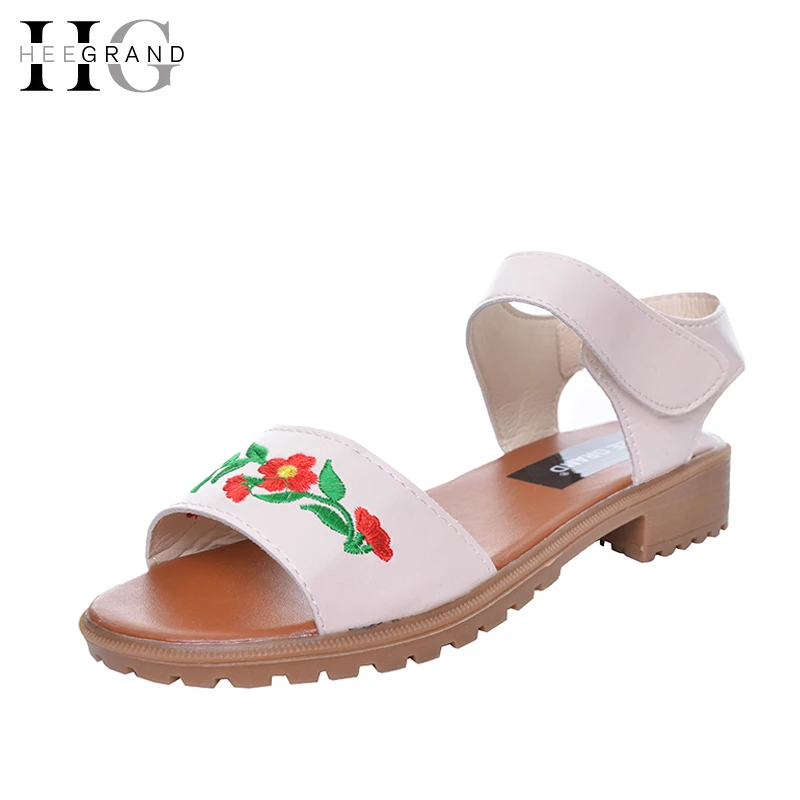 HEE GRAND Embroidery Women Sandals Peep Toe Vintage Summer Shoes For Girls XWZ4366 | Обувь