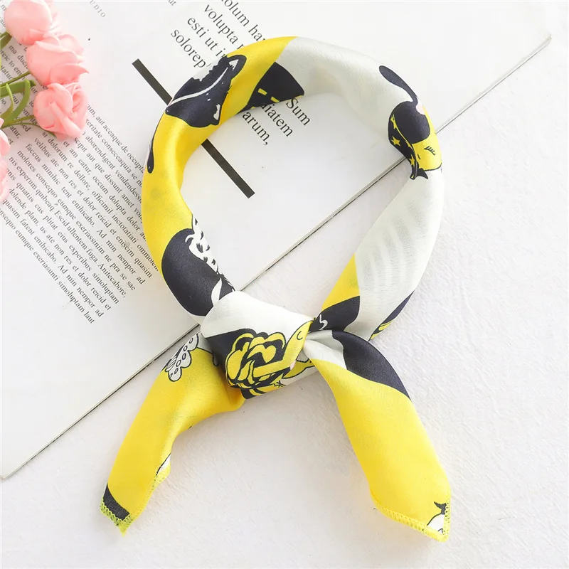 2019 Новый женский квадратный шёлковый шарф модный Бандана с мягким принтом