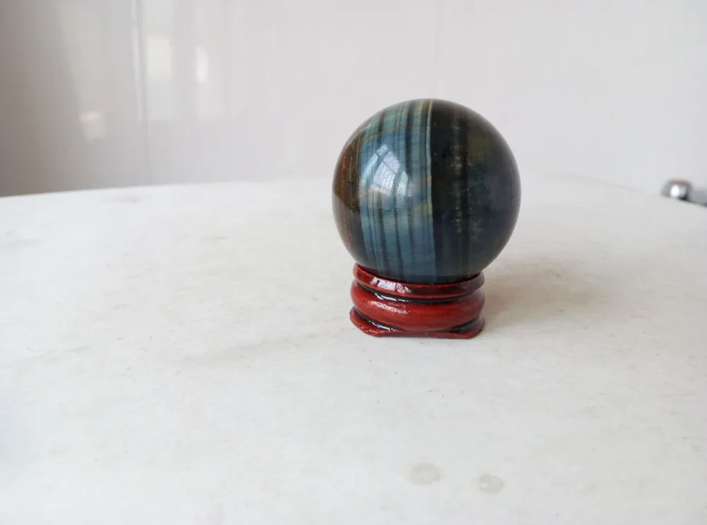 

39mm Natural Tiger's Eye quartz crystal sphere ball+stand