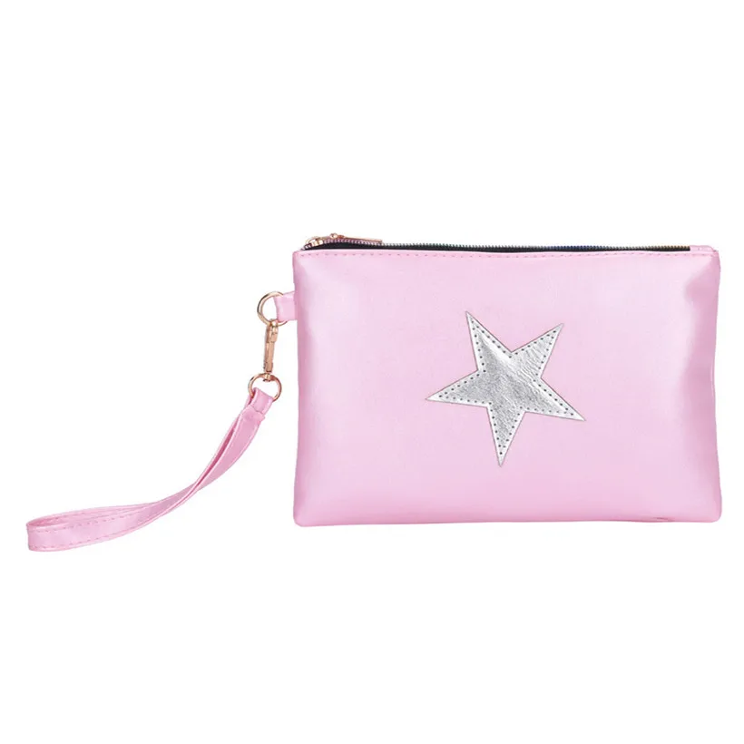 Pink Модная мини-сумка-конверт, женские сумки-мессенджеры, Мягкие Сумки из искусственной кожи, женские клатчи со звездами - Цвет: Pink