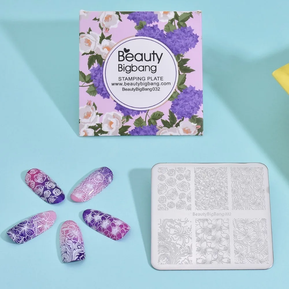 BeautyBigBang 1 шт трафарет для ногтей, тема натурального дерева, квадратная пластина для стемпинга ногтей, пластинки для ногтей BBB 031
