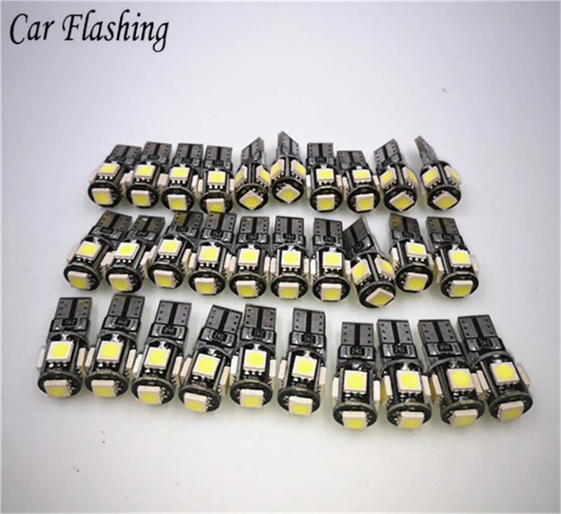 100X T10 Canbus белый синий красный желтый розовый зеленый светло-голубой 5smd