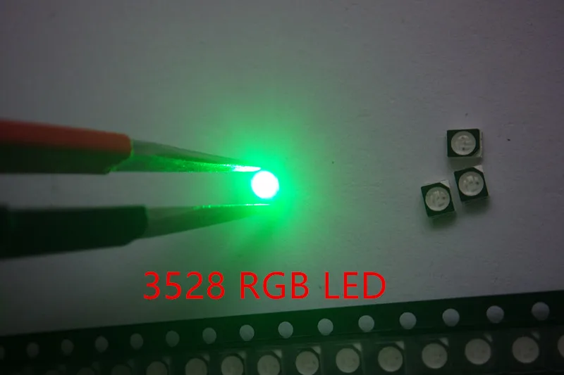 Оптовая продажа 100 шт. RGB POWER TOP 1210 3528 SMD SMT PLCC-2 LED Красный Зеленый Синий Новый | Лампы