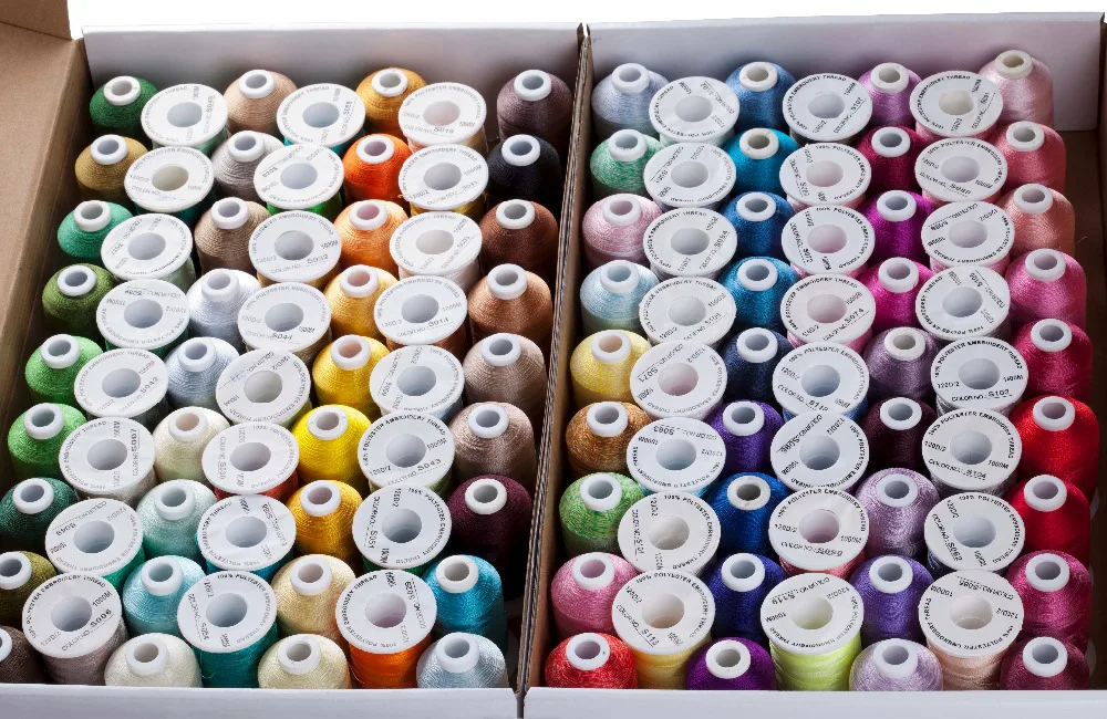 Simthread-hilo para m&aacute;quina de bordar, 120 colores surtidos, 100% poli&eacute;ster, 1000M/carrete, env&iacute;o gratis-1