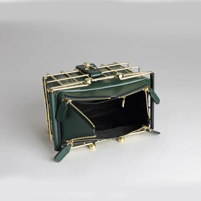 Универсальные кожаные сумки с металлической рамкой сумка тоут головой оленя и