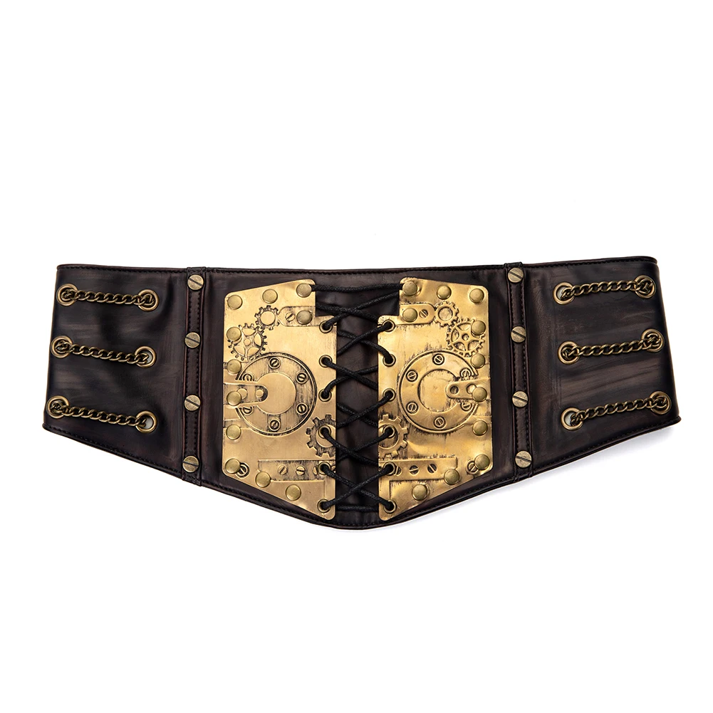 Gear Duke модные ремни женские готические стимпанк Cincher на шнуровке пояс винтажный пояс классический широкий эластичный пояс