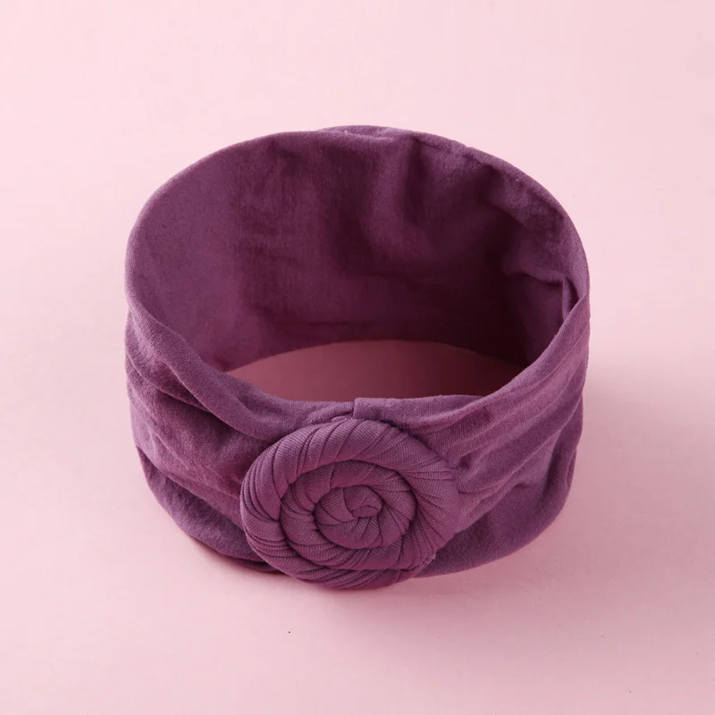 Style E-dark orchid Топ узел нейлон голову обёрточная бумага, Круглый узел нейлоновые оголовья, для маленьких девочек Душ подарок - Цвет: Style E-dark orchid