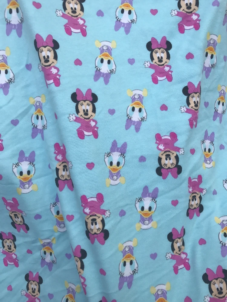 Милый ребенок Минни ромашка двойной вязаный хлопок ткань лоскутное шитье