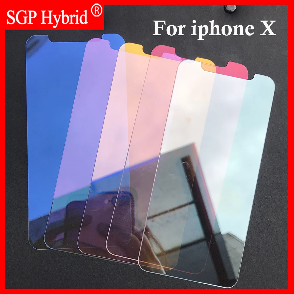 9H красочное зеркало Закаленное стекло протектор экрана Капа для Apple Iphone x iphonex ix