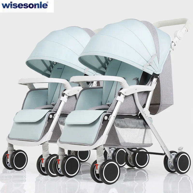 Wisesonle коляска детская для двоих каляски для детей коляска люлька для двойни коляска для погодок Россия - Цвет: ZS-07