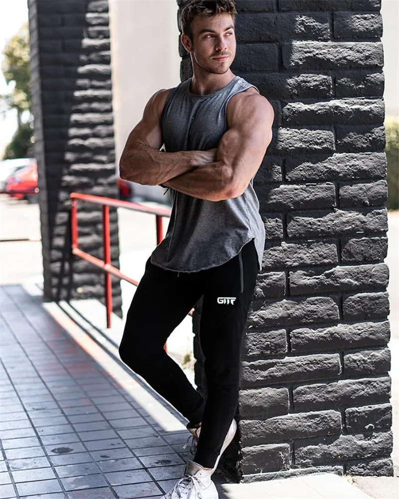 GYMOHYEAH, мужские спортивные штаны для фитнеса, для отдыха, для бега, мужские спортивные штаны, для тренировок, для фитнеса, хлопковые брюки, мужские повседневные Модные обтягивающие спортивные штаны